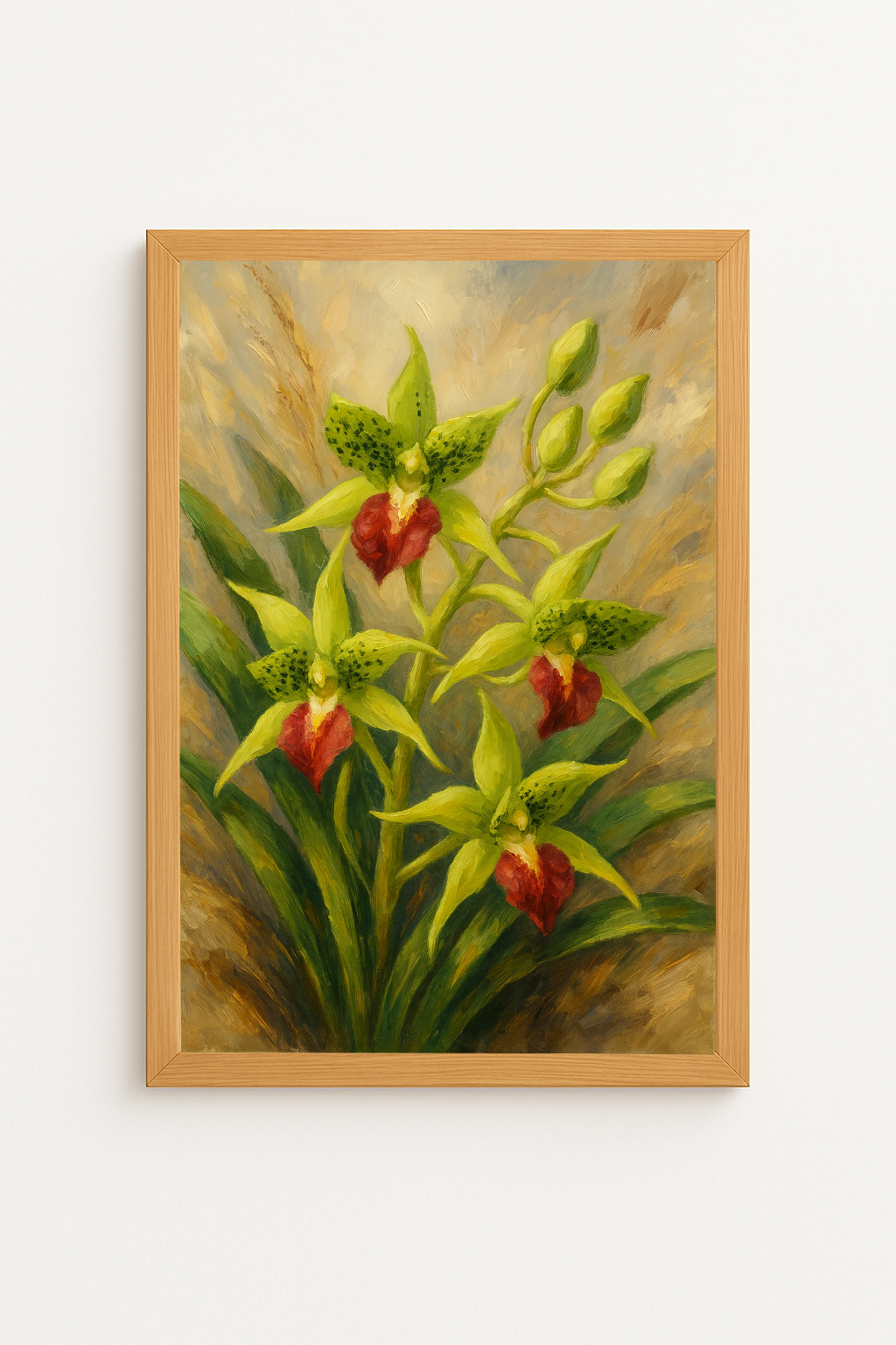 Cymbidiella rouge et verte – Orchidée rare de Madagascar