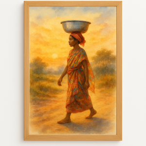 Femme au lamba – Marche à l’aube, Madagascar