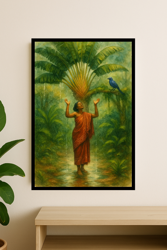 Femme sous la pluie – Bénédiction des Hautes Terres