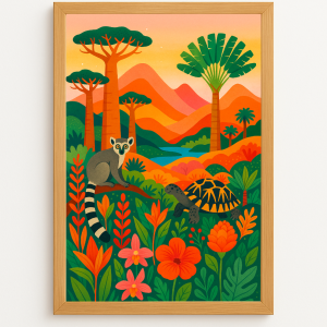 Lémurien et tortue – Faune sacrée de Madagascar