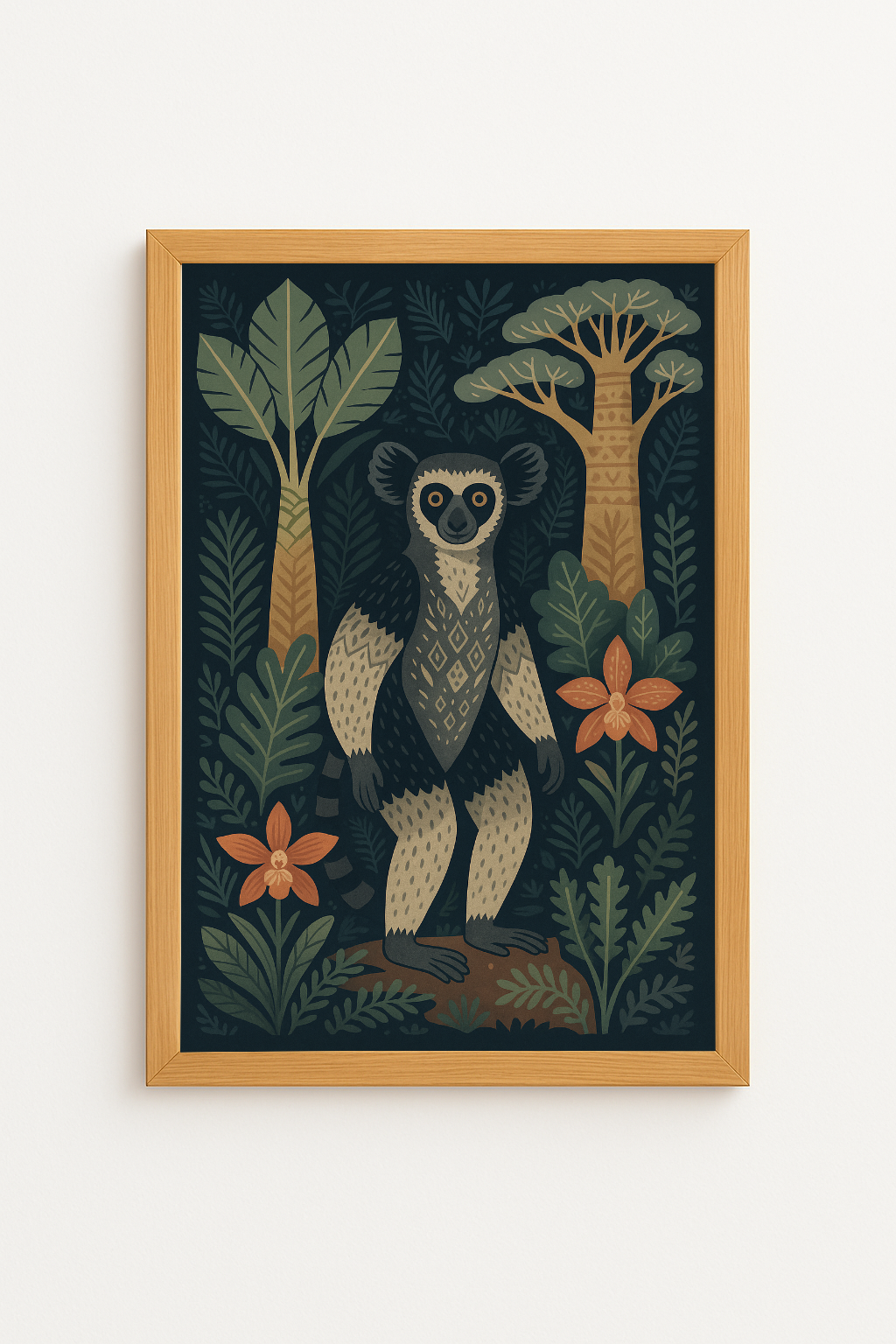 Lémurien noir et blanc – Forêt sacrée de Madagascar