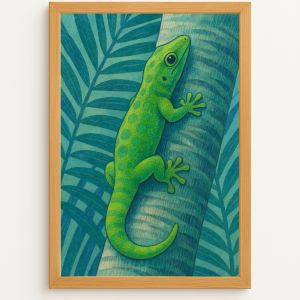 Phelsuma sur ravinala – Éclat tropical malgache